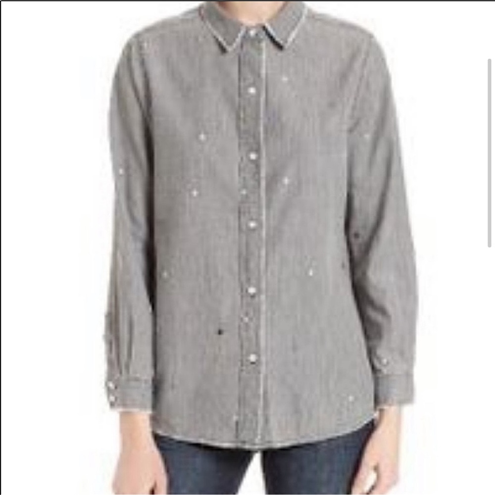 The Great. The Campus Embroidered Shirt Size Small